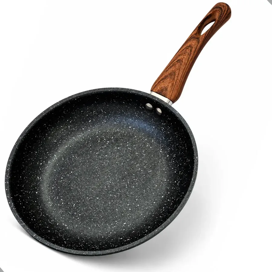Frigideira antiaderente cerâmica 24 cm com cabo amadeirado